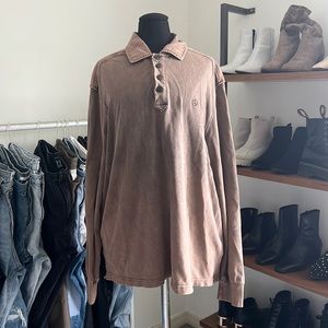 AIGLE Long Sleeve Faded Polo Top | Size XL